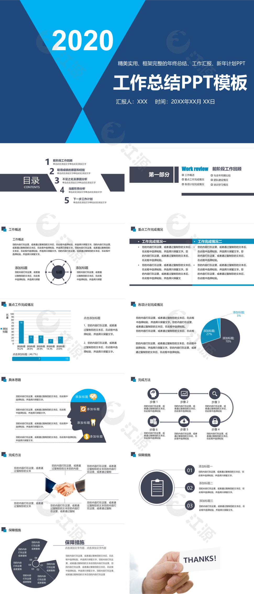 框架完整的年终总结工作汇报新年计划PPT