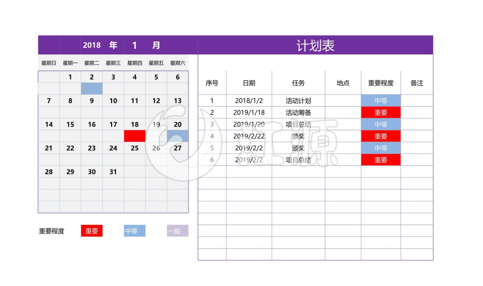 日期可变计划图表