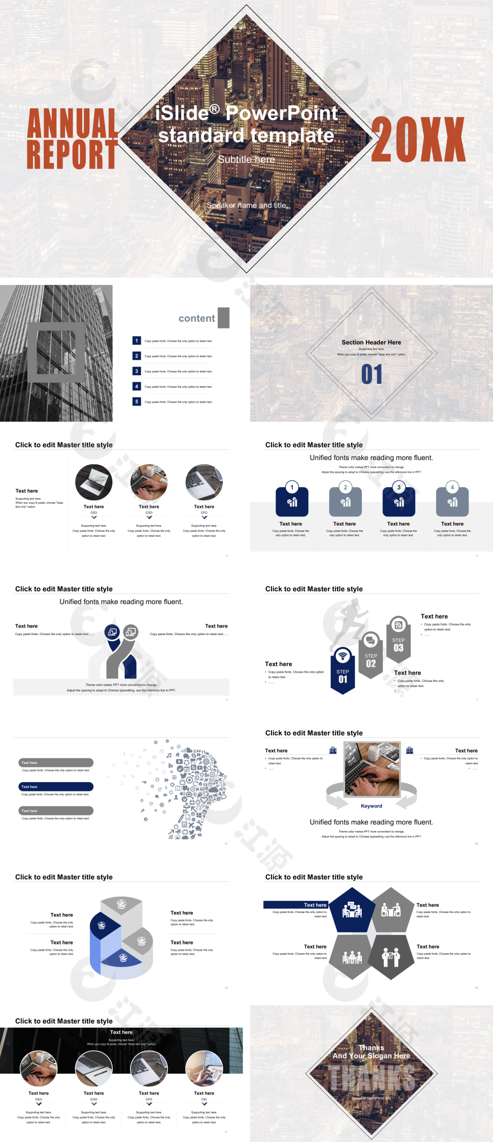 英文简约商务风工作汇报PPT模板