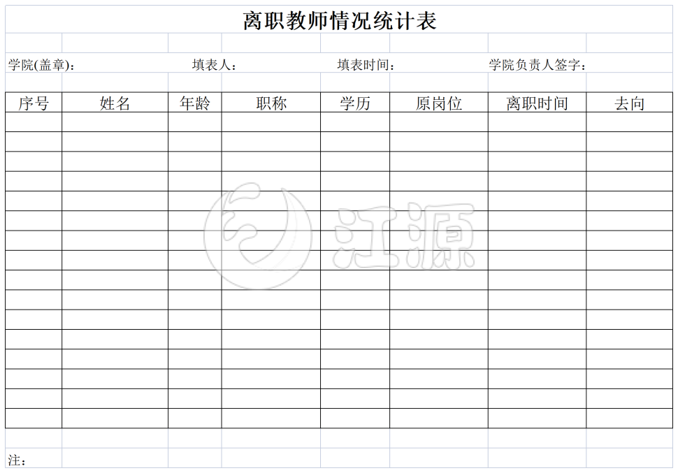 离职人员统计表