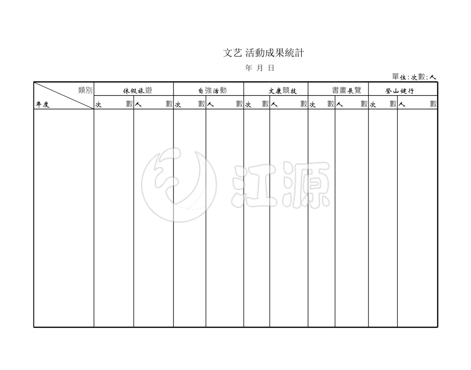 文艺活动成果统计表