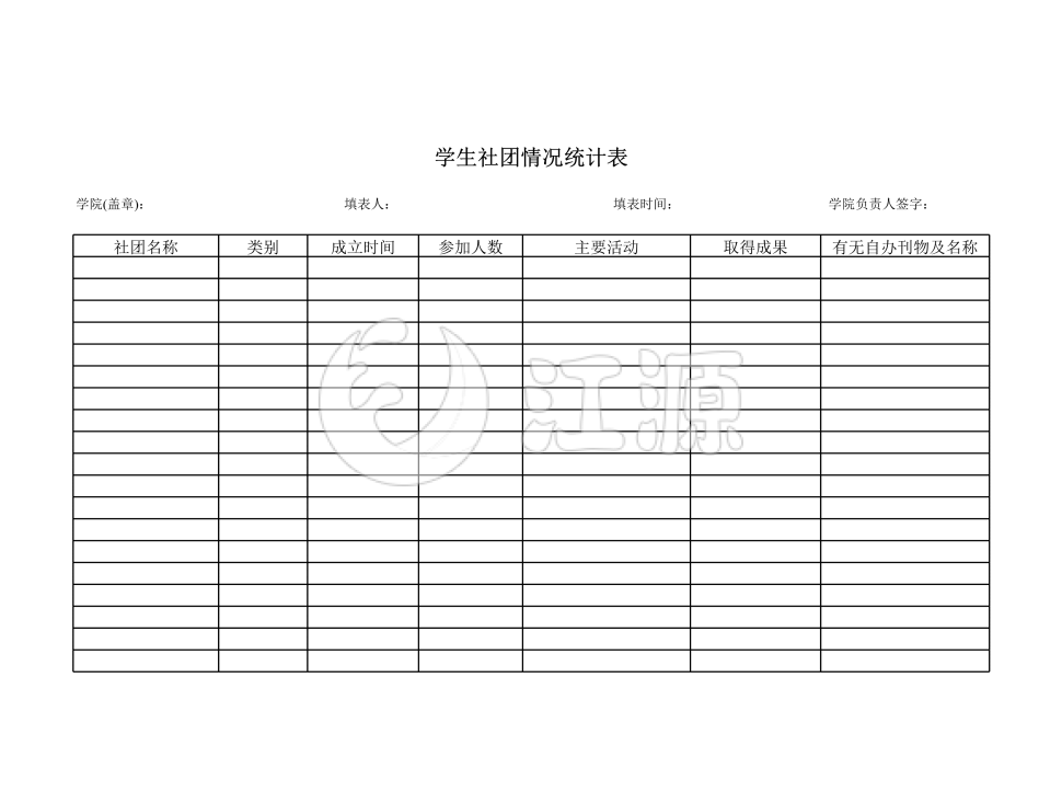 学生社团活动情况统计表