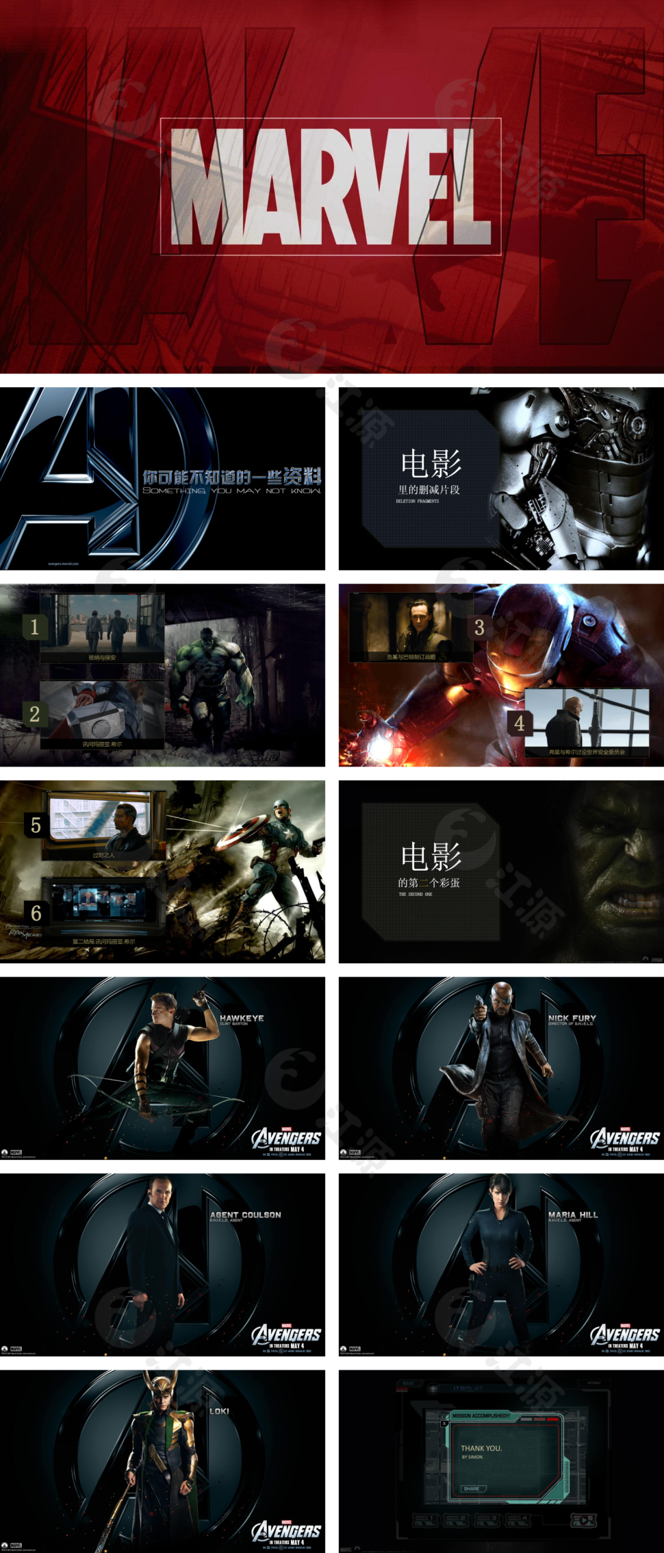 复仇者联盟电影主题PPT模板