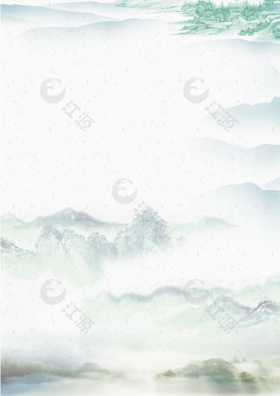 意境中国风清明节感谢信信纸背景