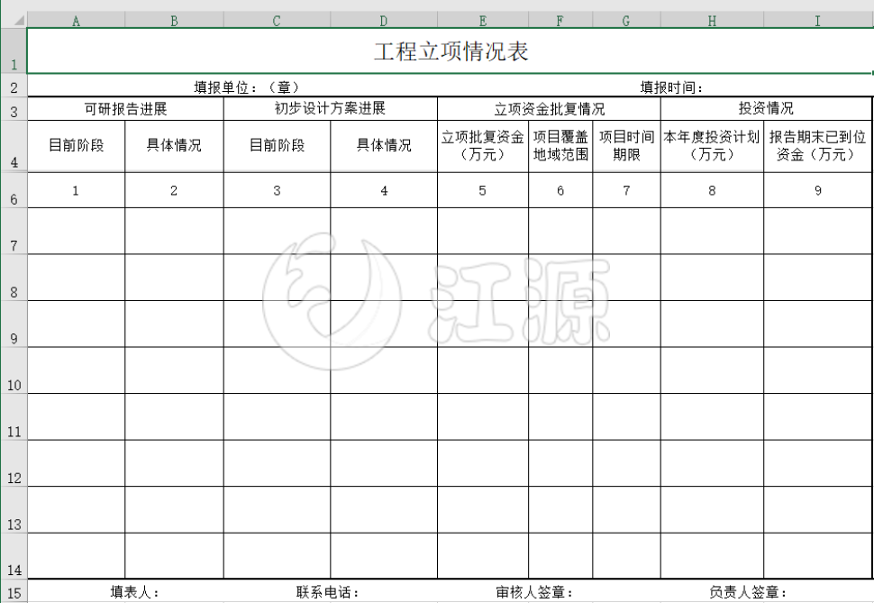 工程立项情况表