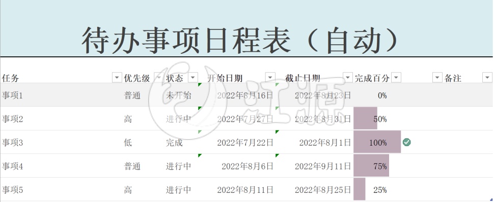 自动待办任务事项日程表