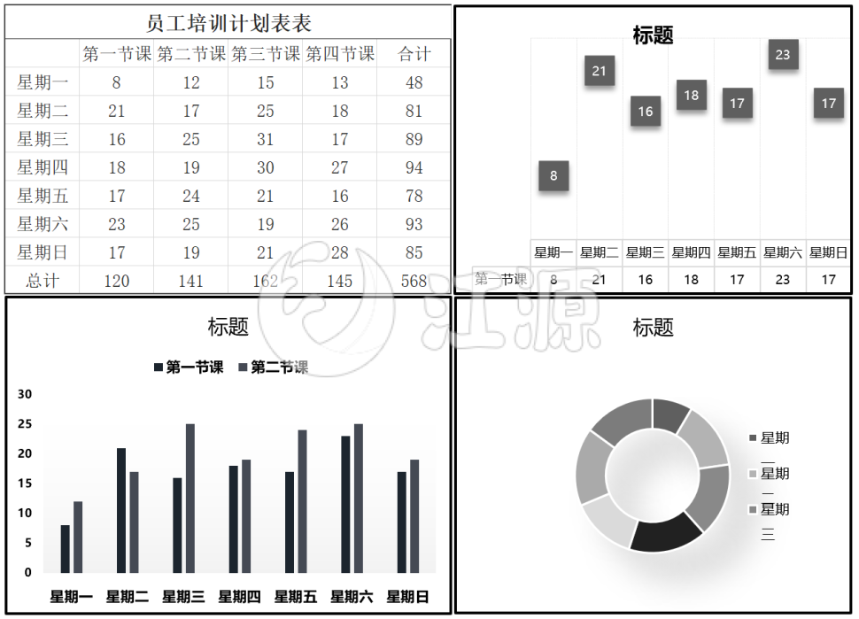 商务风员工培训计划表