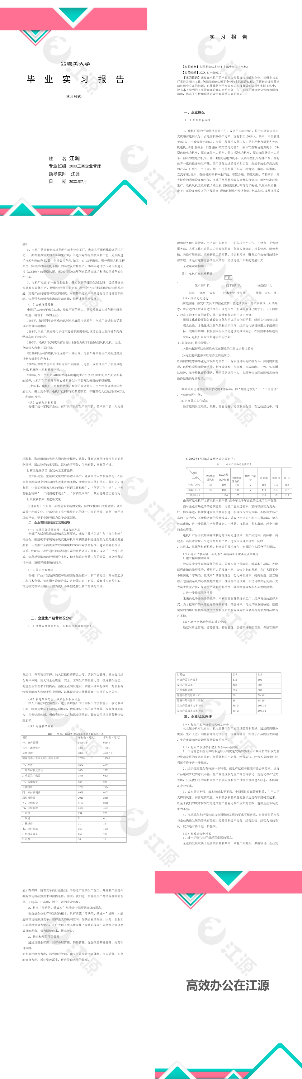 工商企业管理毕业实习报告