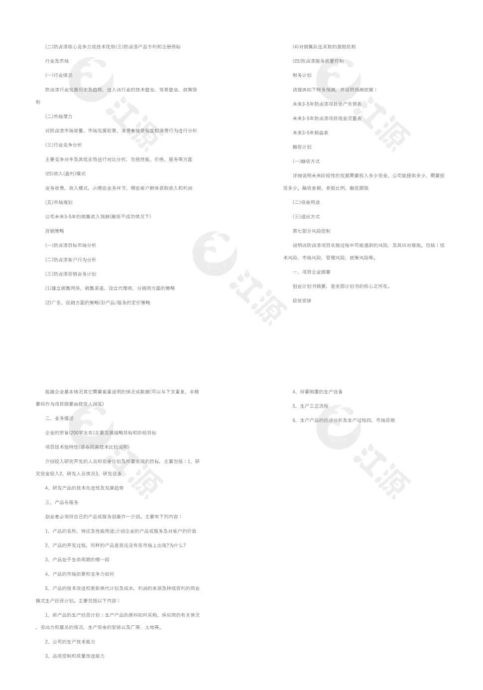 融资用款计划书示例