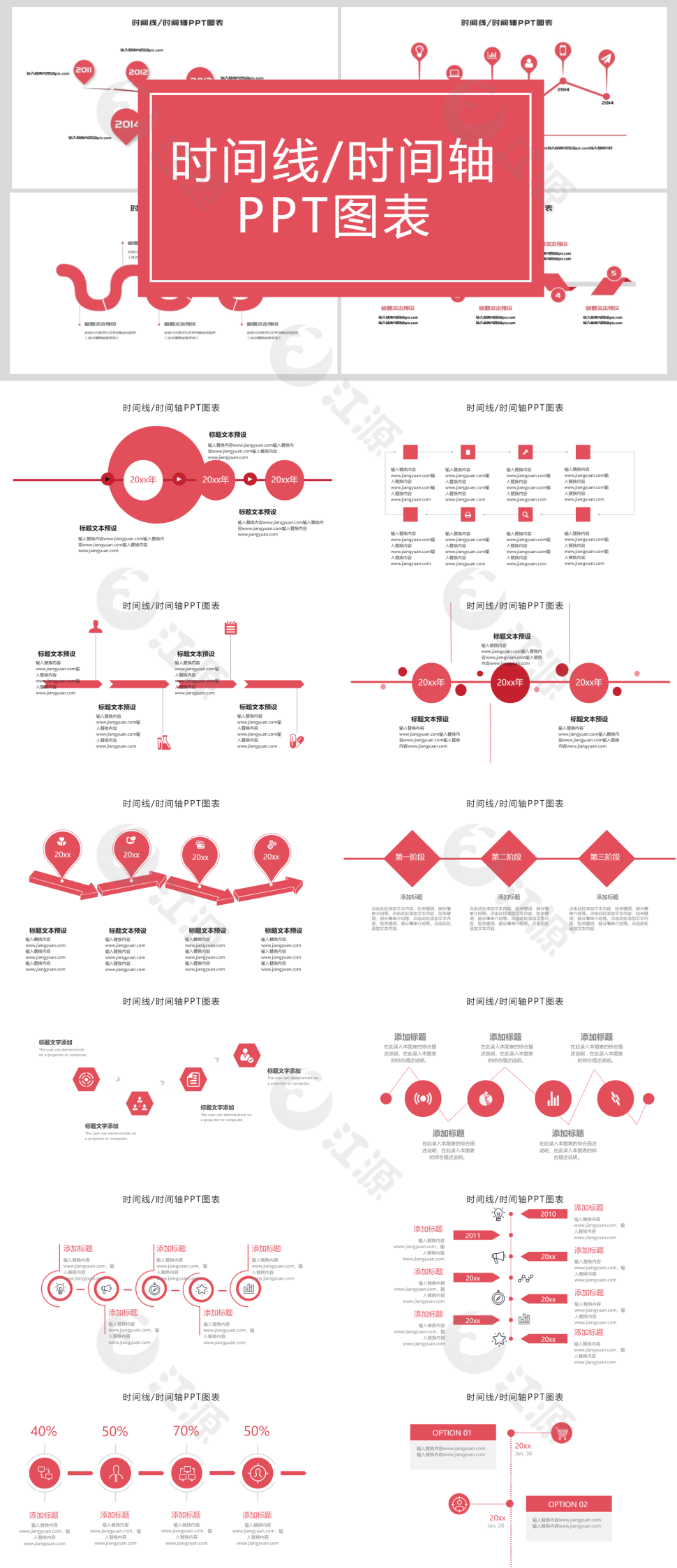 时间线，时间轴ppt模板