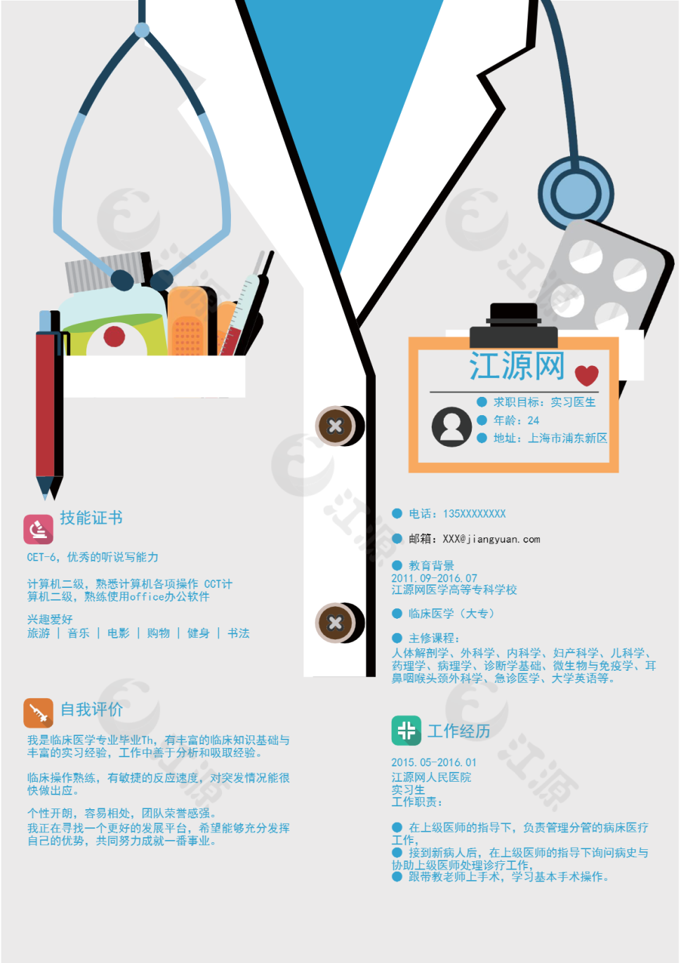 实习医生求职简历模板