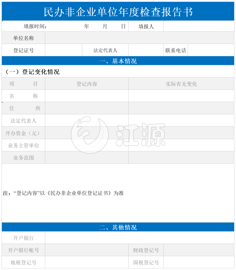 年度检查报告书
