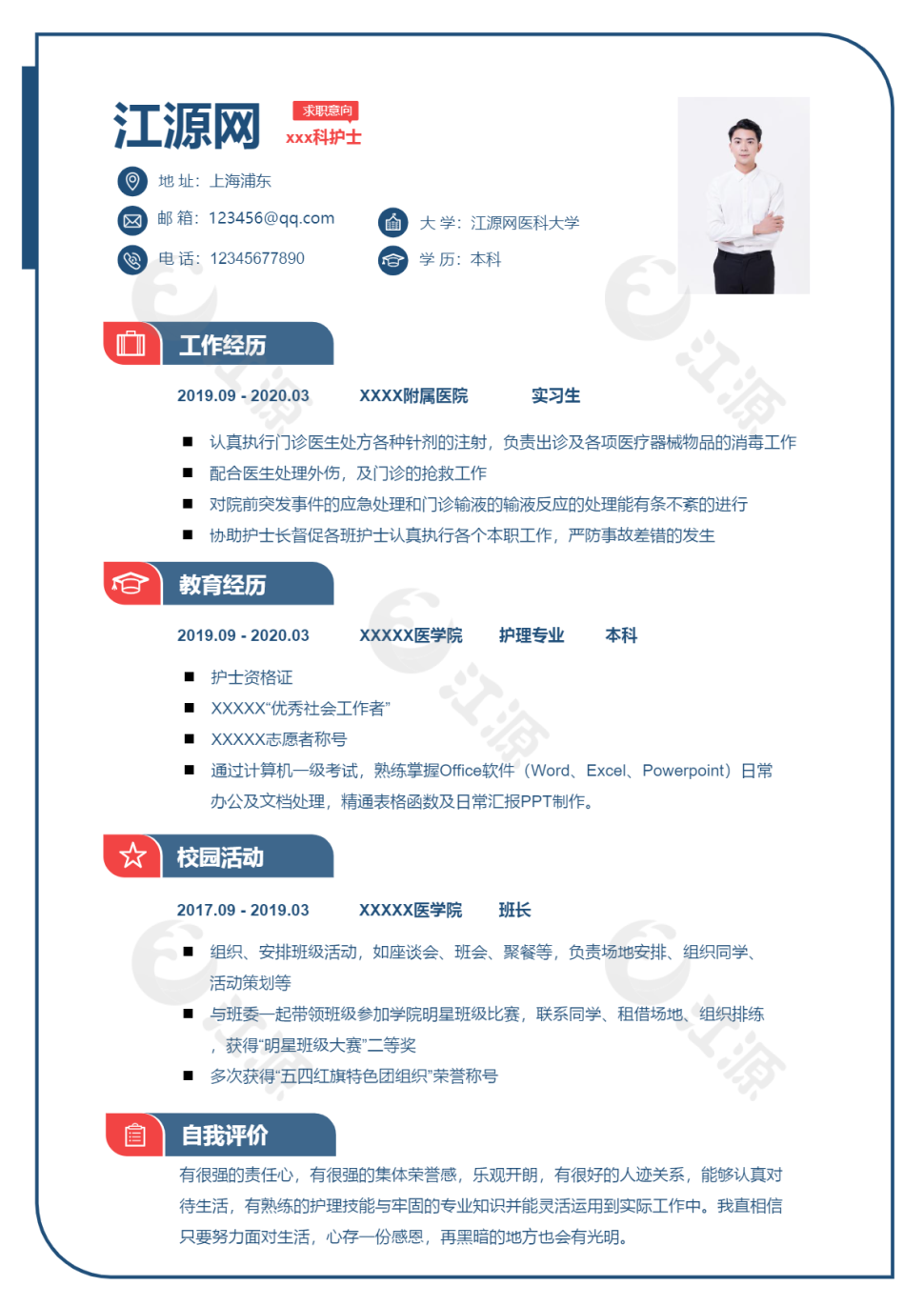 护士职业应聘模板