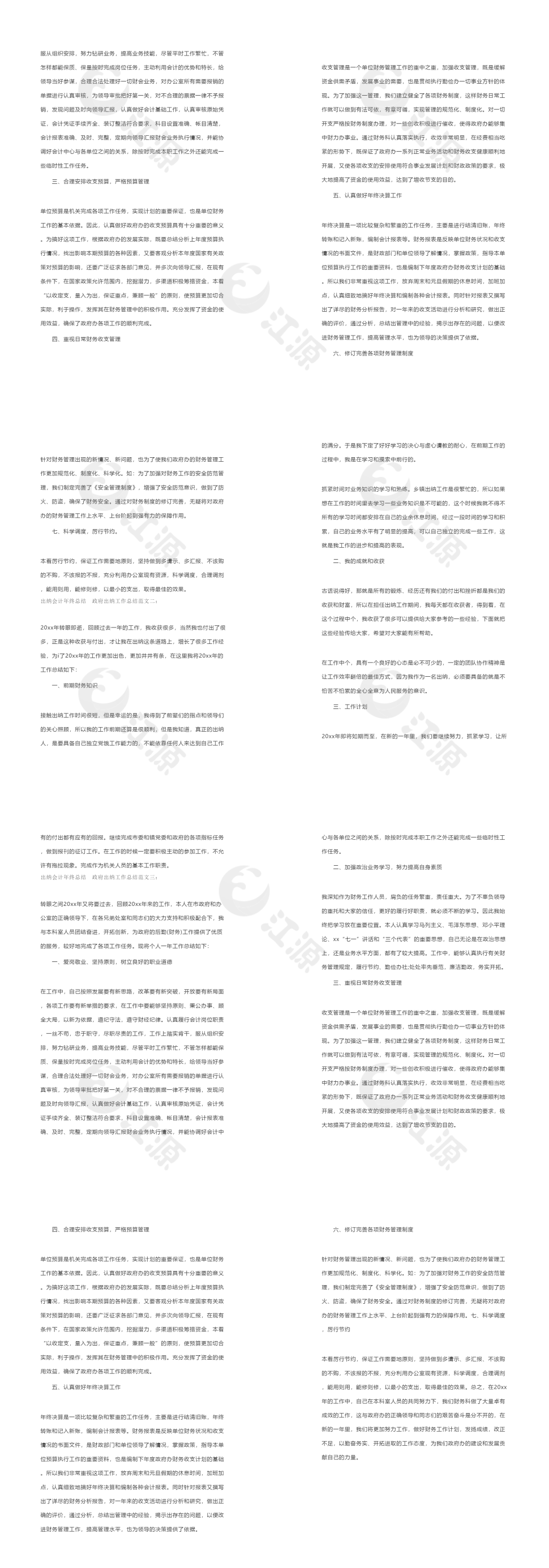 政府出纳工作总结