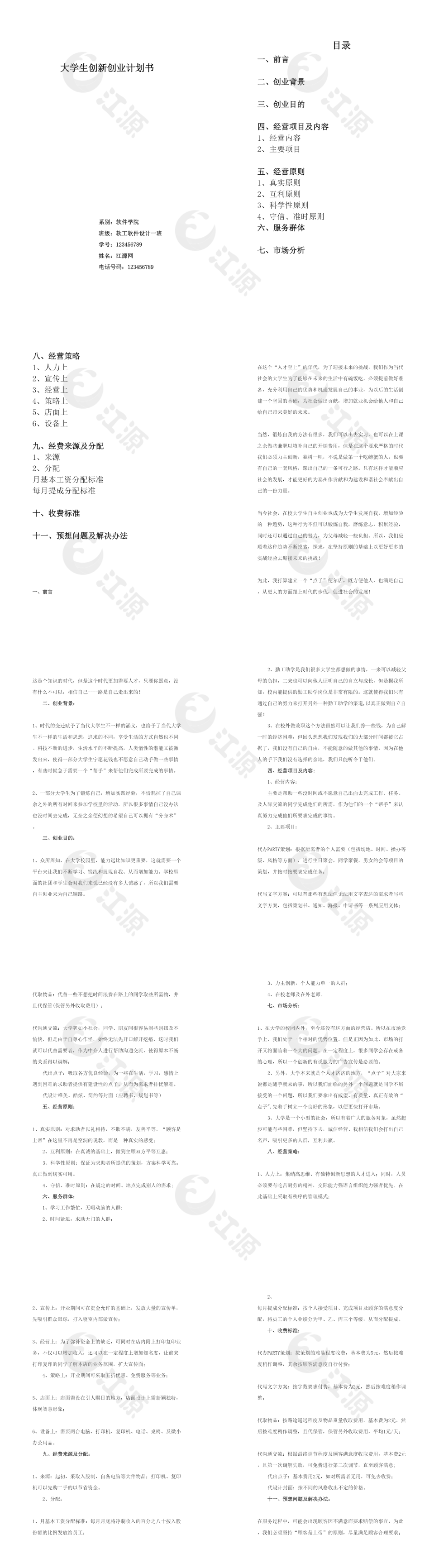 大学生创新创业计划书