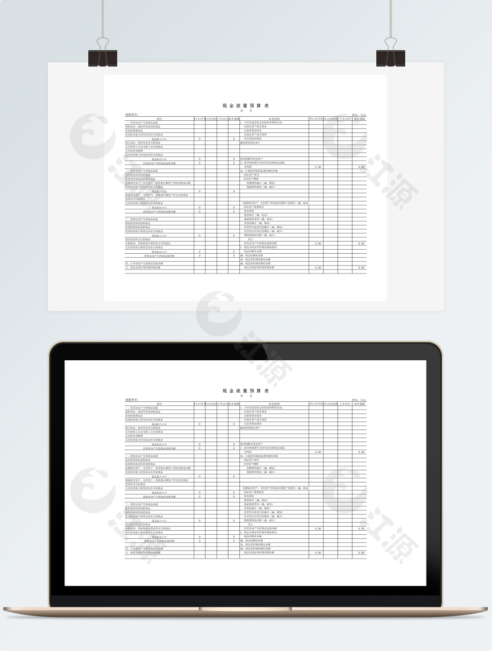 现金流量预算表