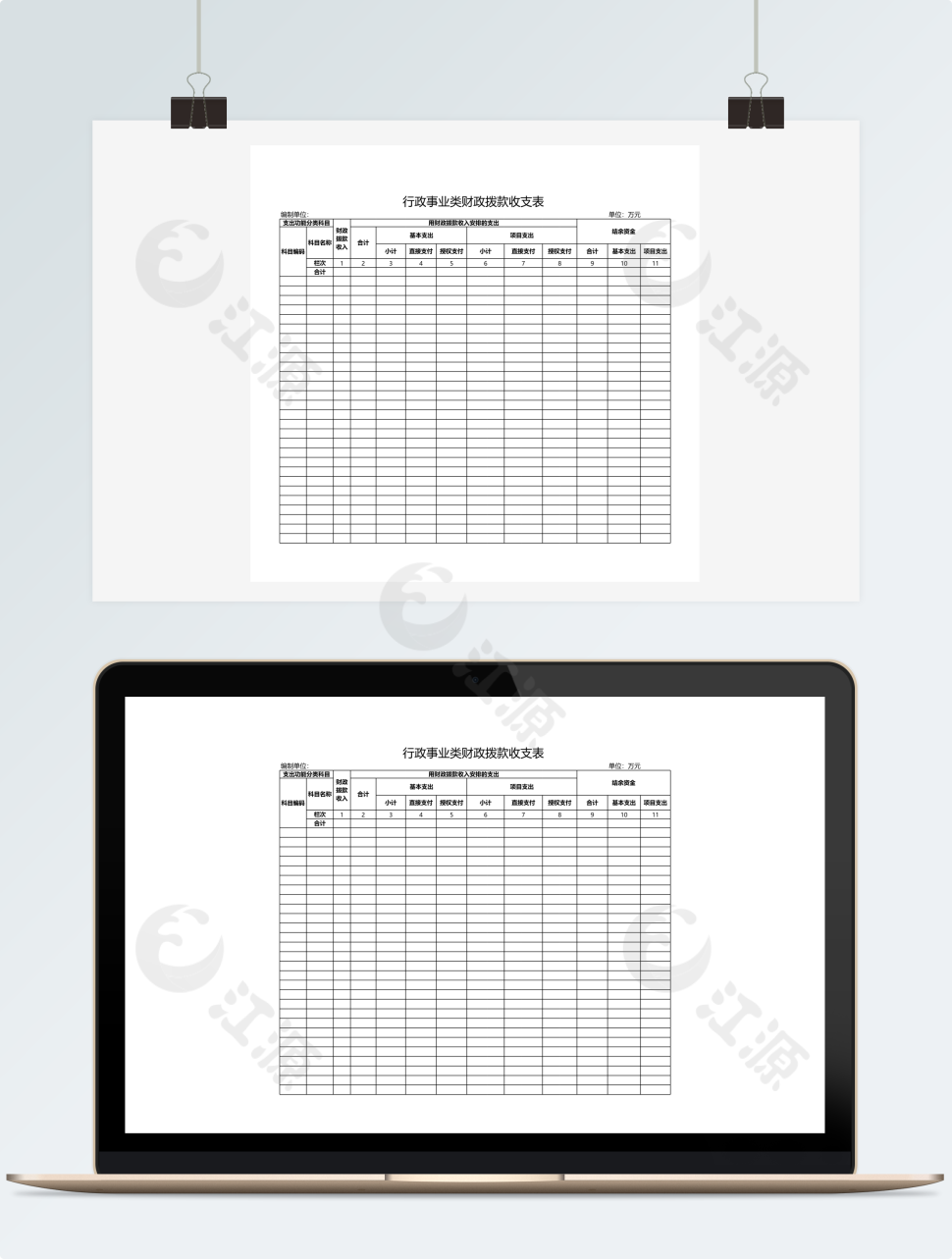 行政事业类财政拨款收支表模板