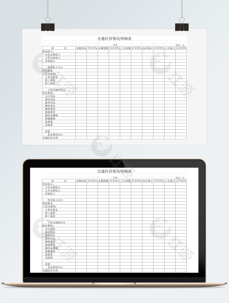 交通经营情况明细表