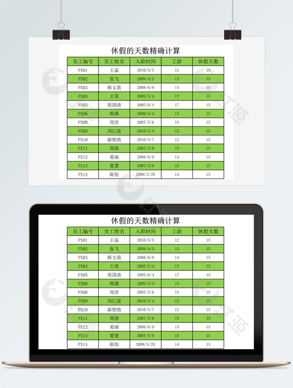 休假的天数精确计算