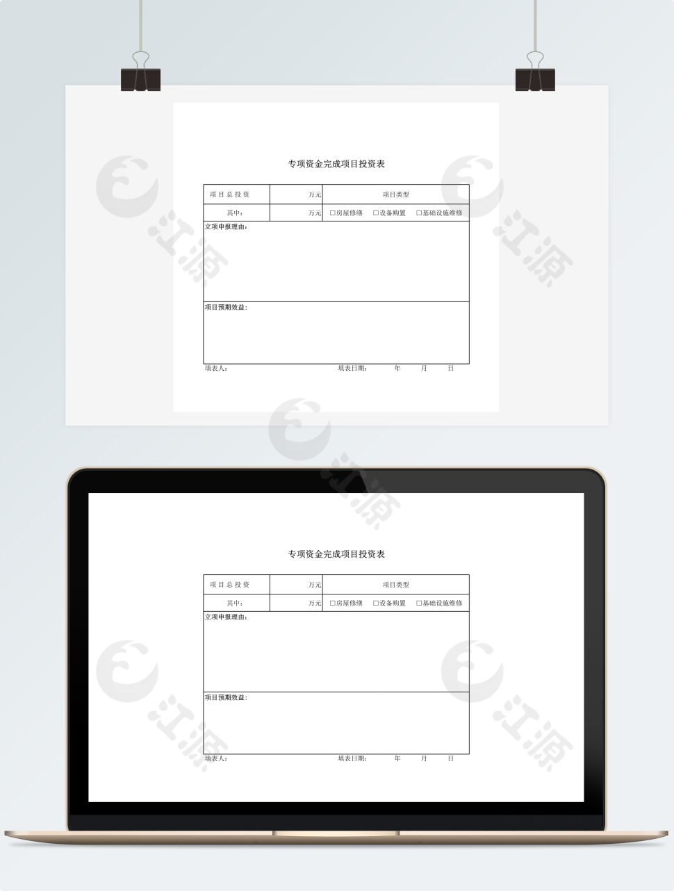 专项资金完成项目投资表