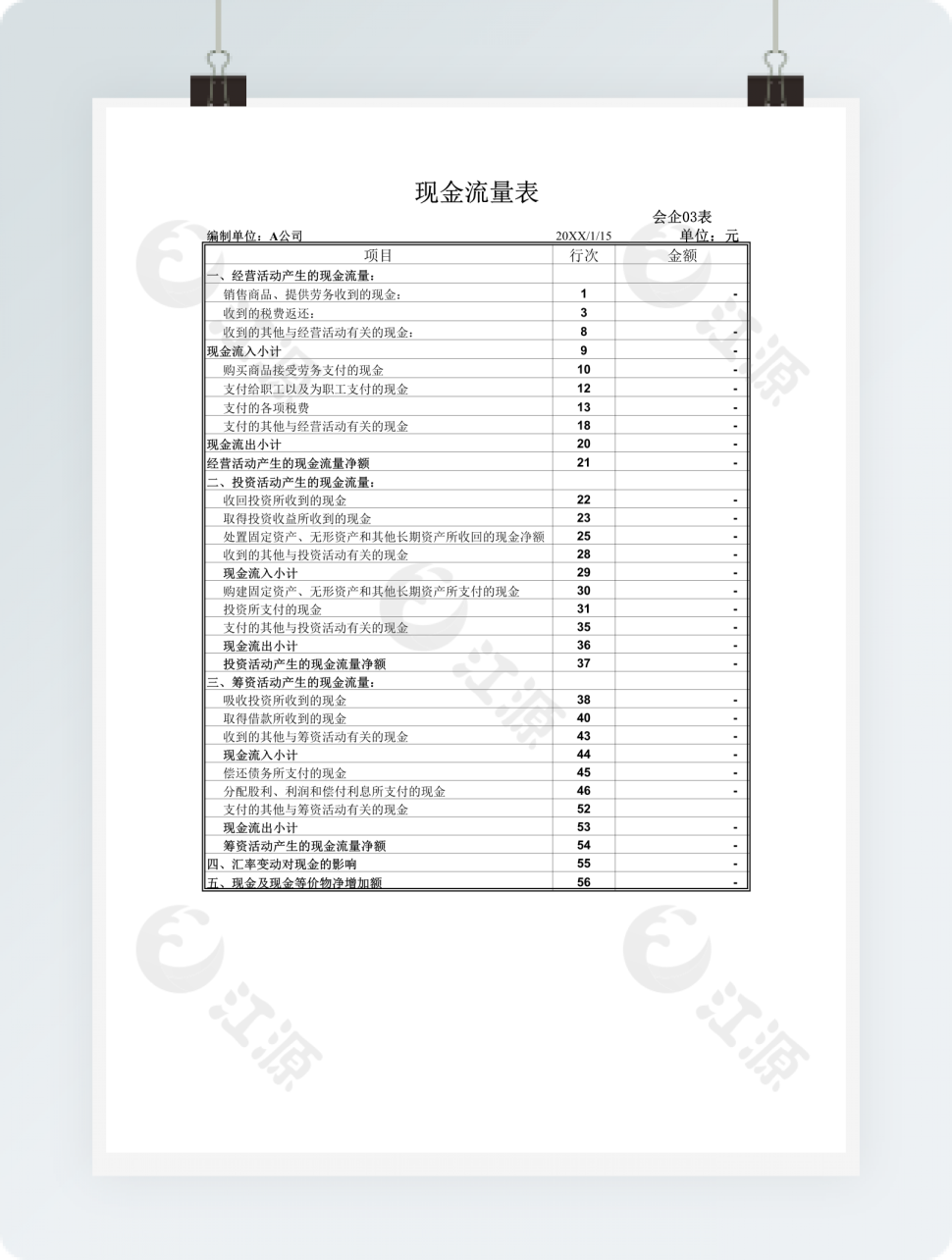 现金流量表