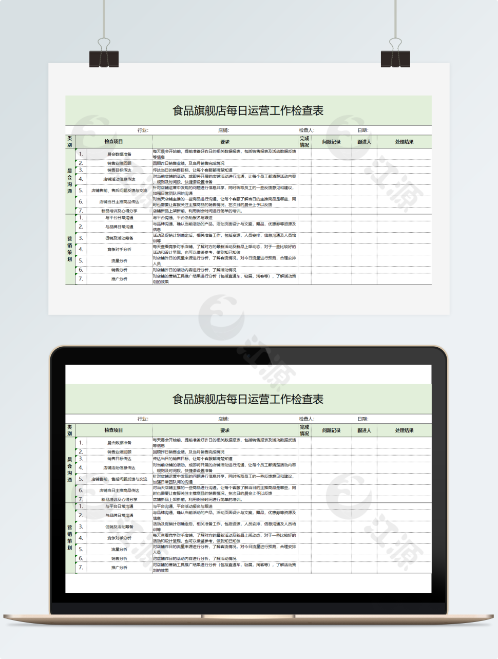 电商运营工作计划表