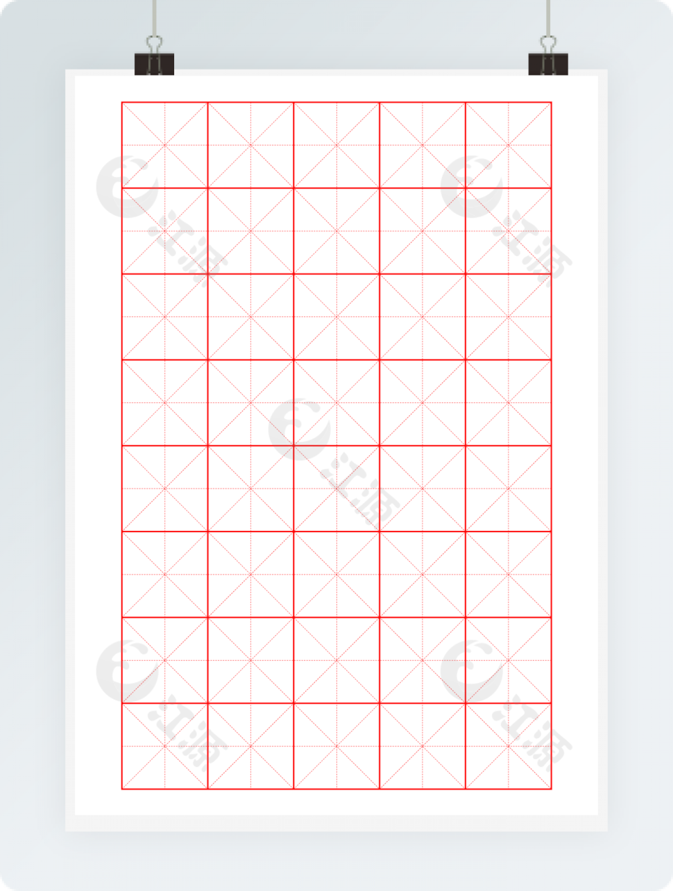 红线米字格8×5