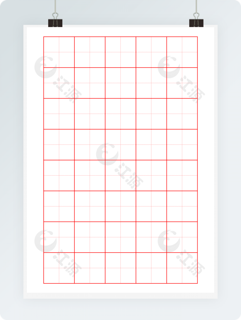 田字格8×5