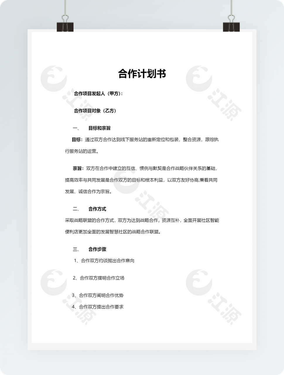 合作计划书