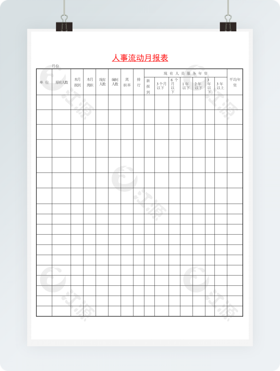 人事流动月报表2