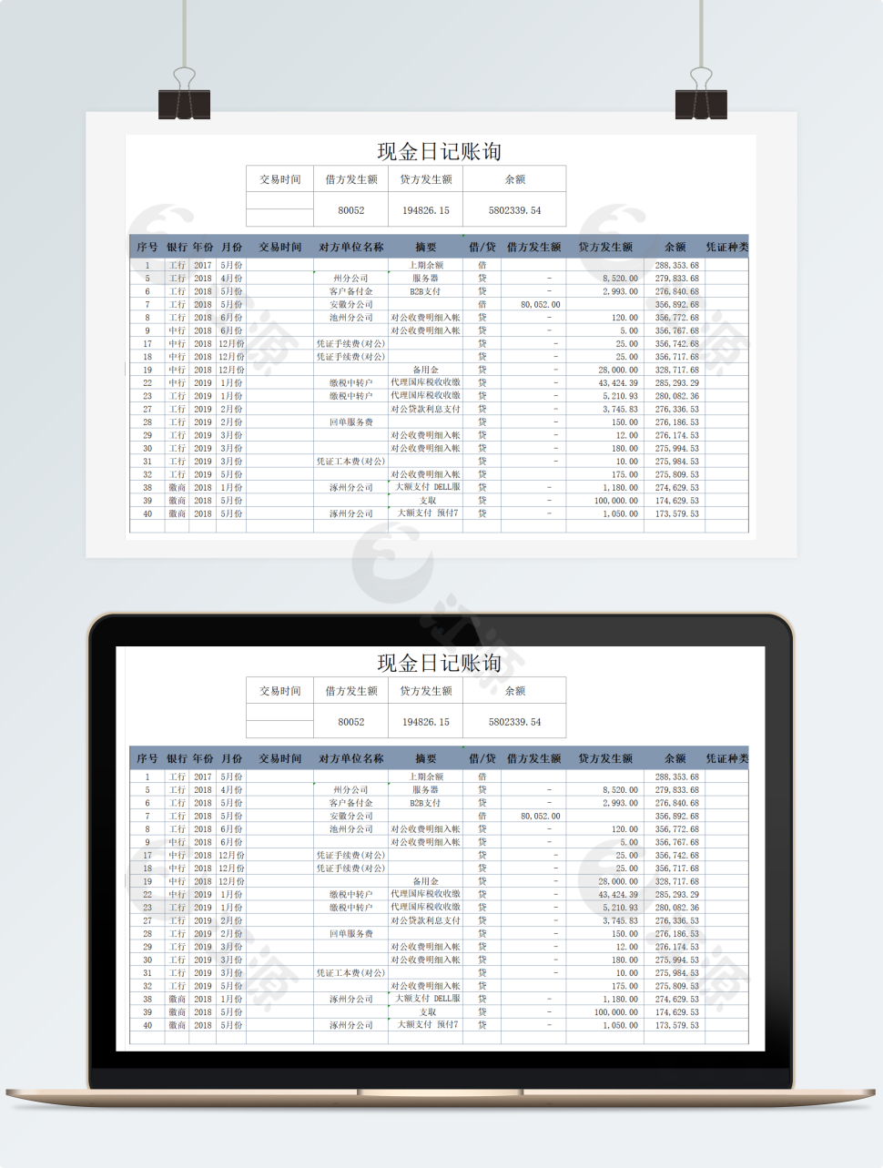 企业财务现金日记账Excel模板