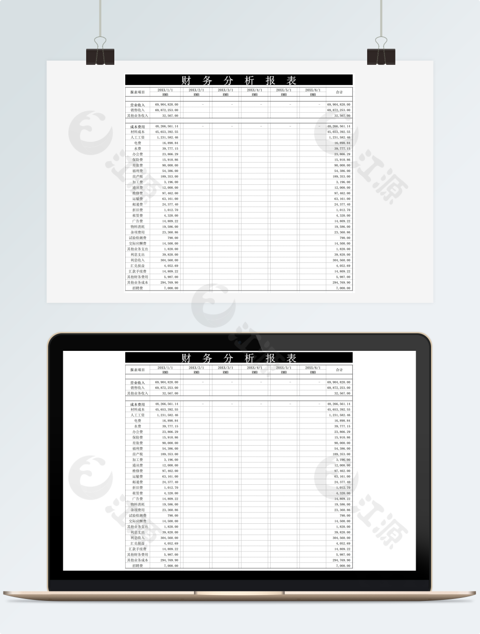 企业财务分析报表Excel模板