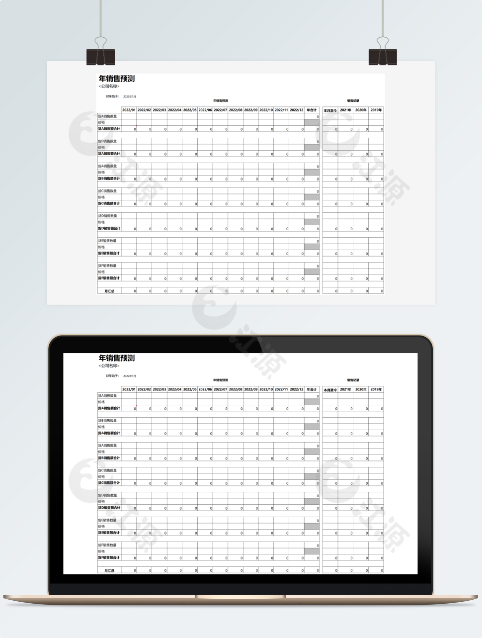 年营销预测excel表格模板